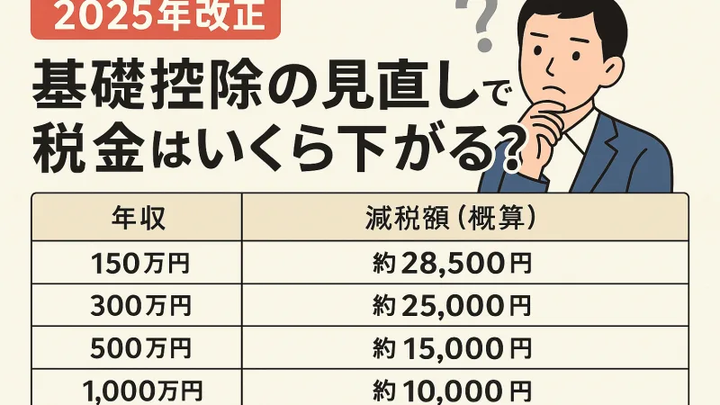 【2025年最新】基礎控除の見直しで税金はいくら下がる？年収別シミュレーションとポイント解説