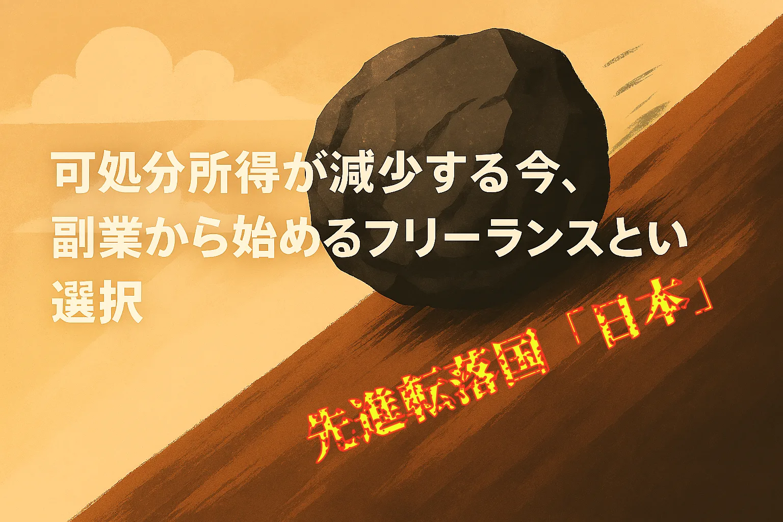 先進転落国「日本」において、可処分所得がこれからも減り続ける今、副業から始めるフリーランスという選択
