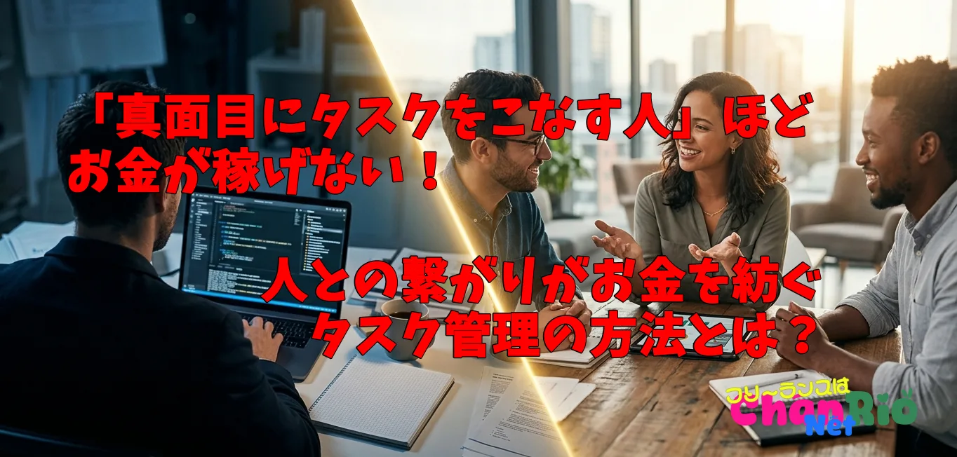 「真面目にタスクをこなす人」ほど稼げない！人との繋がりがお金を紡ぐ