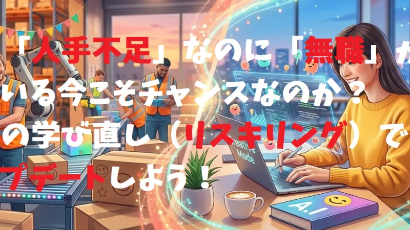 なぜ「人手不足」なのに「無職」？最強の学び直し（リスキリング）でアップデートしよう！