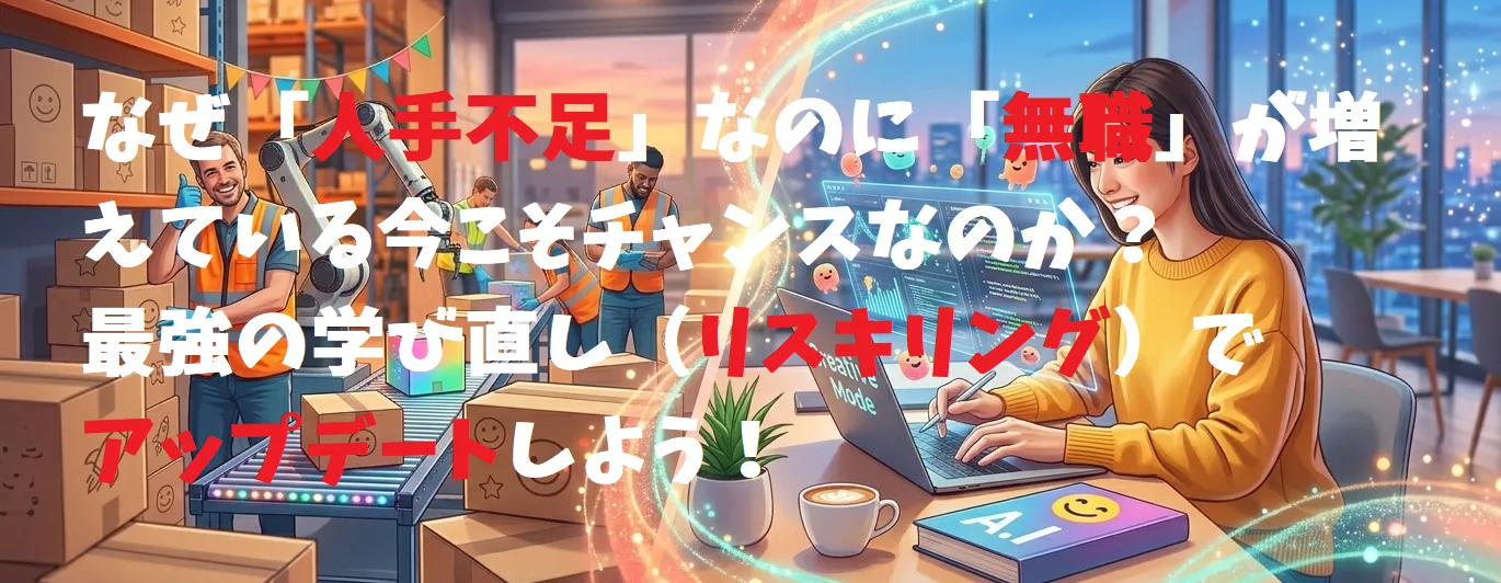 なぜ「人手不足」なのに「無職」？最強の学び直し（リスキリング）でアップデートしよう！