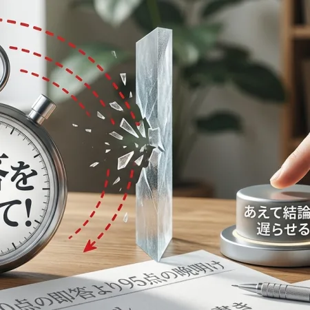 即答はやめて！仕事はスピードだけじゃ危険。デキる人は結論を遅らせる