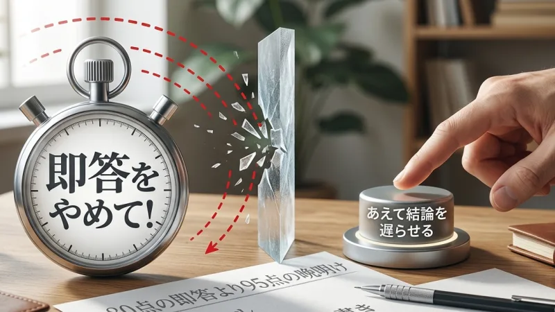 即答はやめて！仕事はスピードだけじゃ危険。デキる人は結論を遅らせる