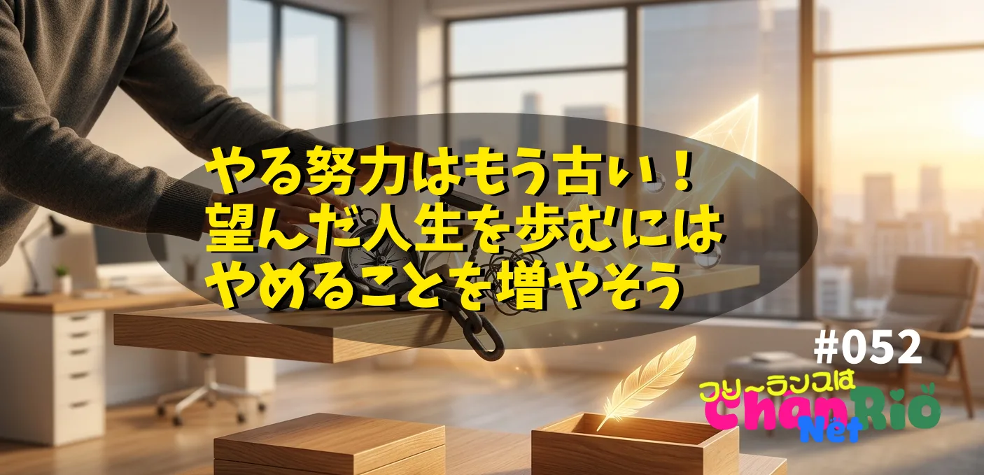 やる努力はもう古い！望んだ人生を歩むにはやめることを増やそう#052